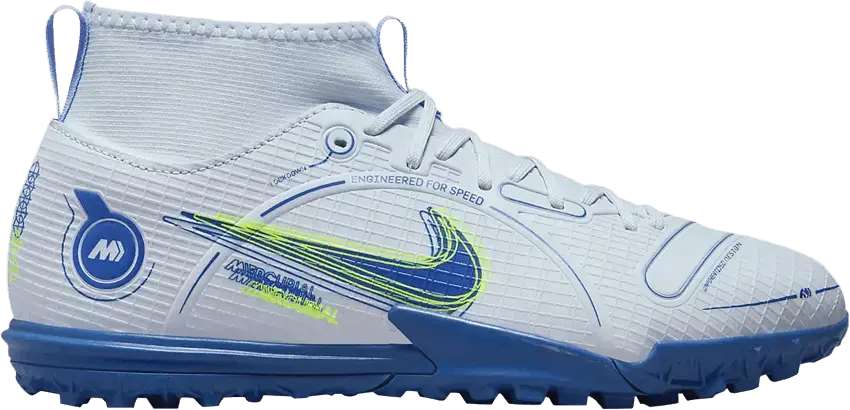  Nike Mercurial Superfly 8 Academy TF GS &#039;Football Grey Dark Marina Blue&#039;
