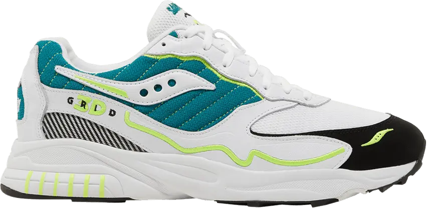  Saucony 3D Grid Hurricane White Green Lime