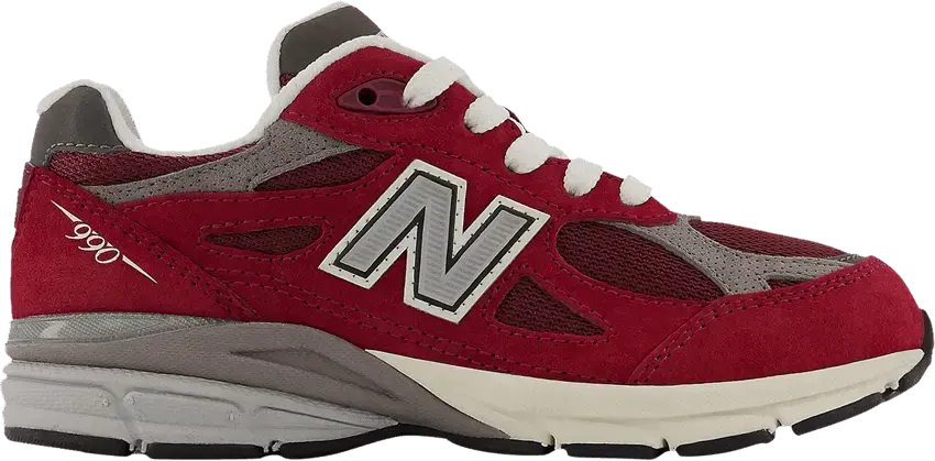  New Balance Teddy Santis x 990v3 Little Kid &#039;Scarlet Marblehead&#039;