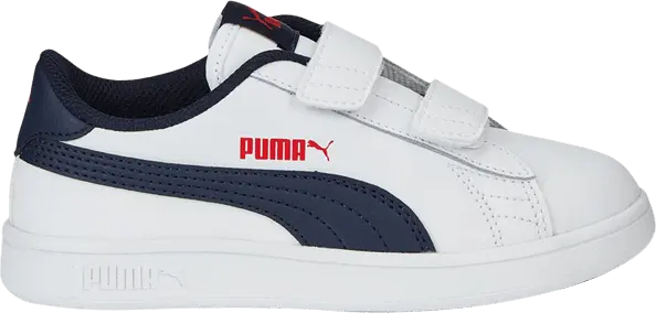  Puma Smash v2 Leather Little Kid &#039;White Peacoat&#039;