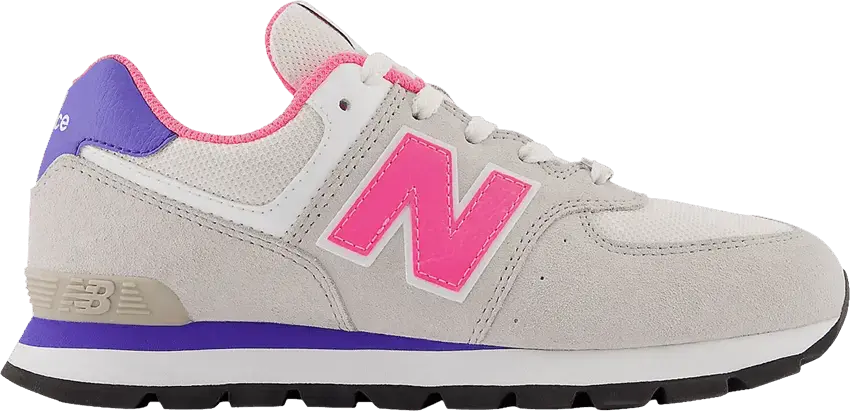  New Balance 574 Big Kid &#039;Summer Fog Neon Pink&#039;