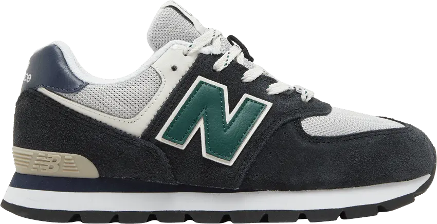  New Balance 574 Big Kid &#039;Black Nightwatch Green&#039;