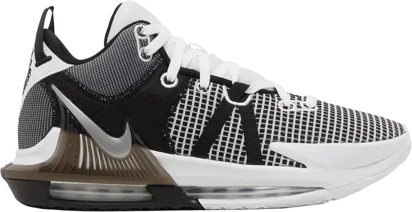  Nike LeBron Witness 7 White Black Metallic Silver