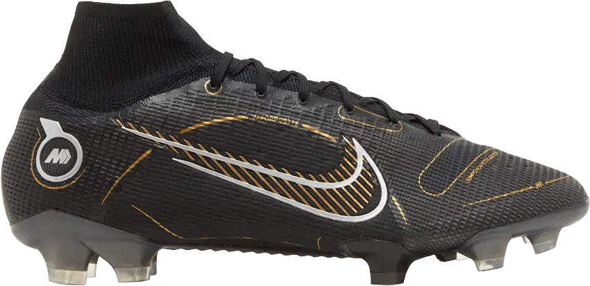  Nike Mercurial Superfly 8 FG Black Metallic Silver Gold