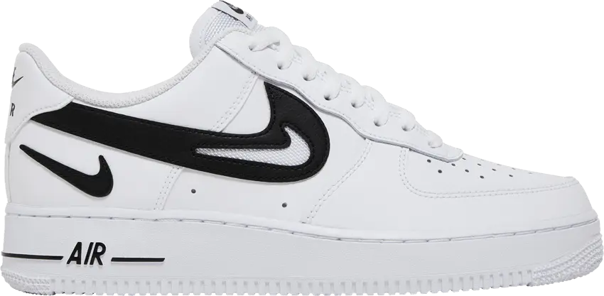  Nike Air Force 1 Low &#039;07 FM Cut Out Swoosh White Black
