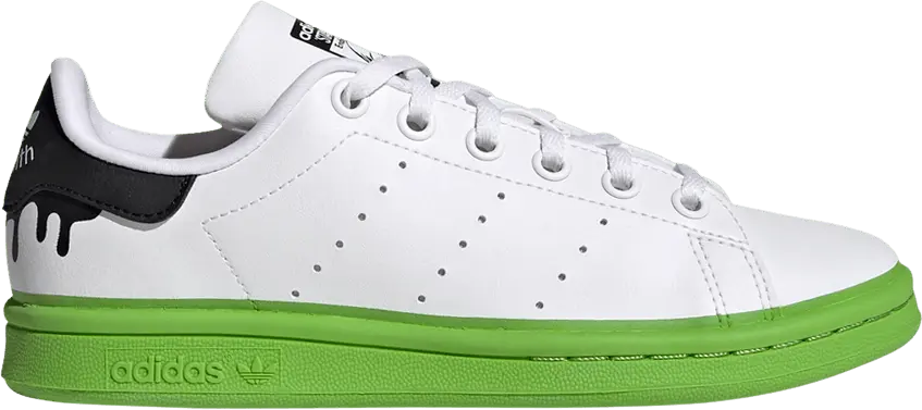  Adidas Stan Smith Big Kid &#039;Paint Drip - White Solid Green&#039;