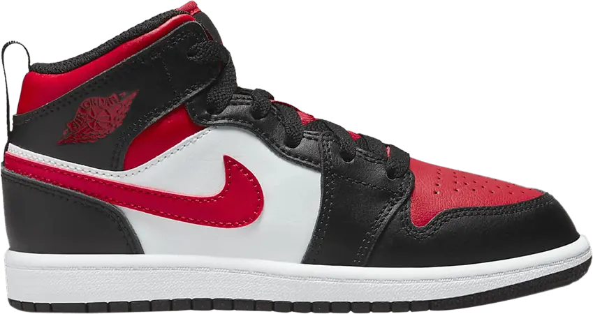  Jordan 1 Mid Black Fire Red (PS)