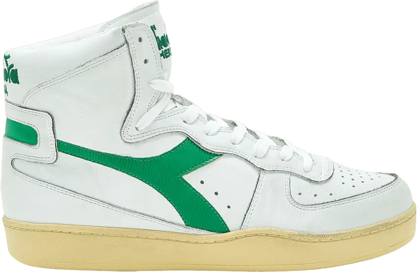  Diadora Mi Basket Used &#039;White Verdant green&#039;