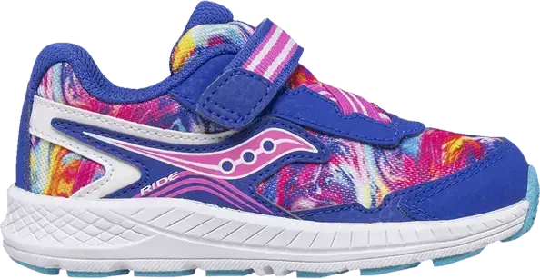  Saucony Ride 10 Little Kid &#039;Blue Swirl&#039;