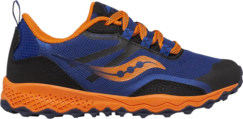  Saucony Peregrine 12 Shield Big Kid &#039;Navy Orange&#039;