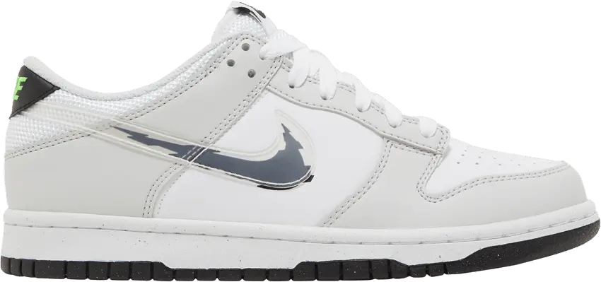  Nike Dunk Low Glitch Swoosh White Grey (GS)