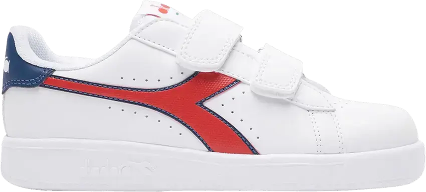  Diadora Game P Little Kid &#039;White Aurora Red&#039;