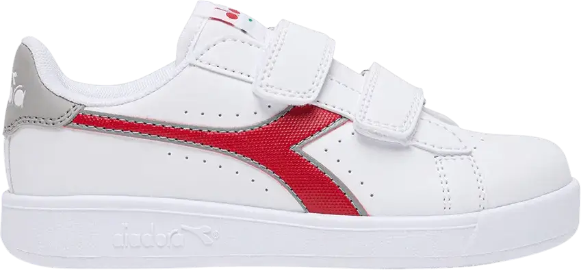  Diadora Game P Little Kid &#039;White Tango Red&#039;