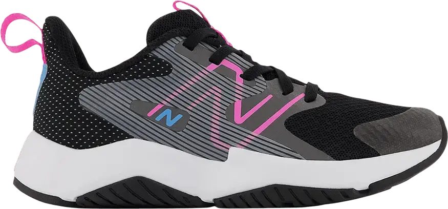  New Balance Rave Run v2 Little Kid &#039;Black Vibrant Pink&#039;