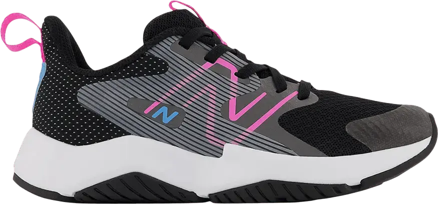  New Balance Rave Run v2 Little Kid X-Wide &#039;Black Vibrant Pink&#039;