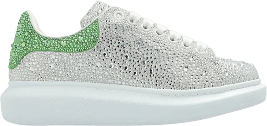  Alexander Mcqueen Alexander McQueen Wmns Oversized Sneaker &#039;Crystal Embellished - White Acid Green&#039;