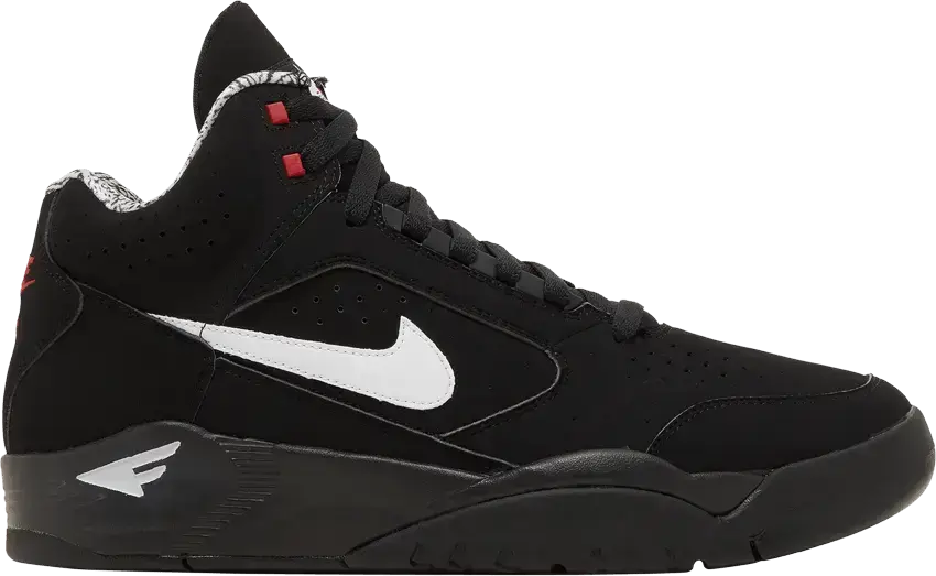  Nike Air Flight Lite II Mid Black White Varsity Red