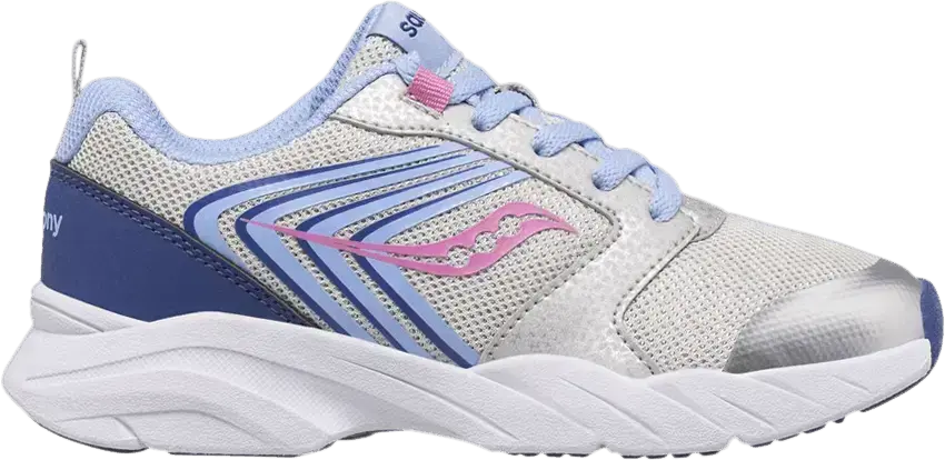  Saucony Wind FST Lace Little Kid &#039;Silver Blue Pink&#039;