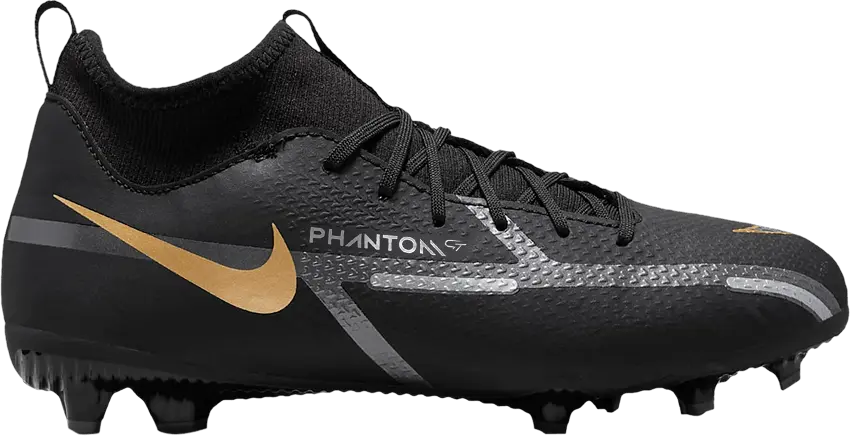  Nike Phantom GT2 Academy DF MG GS &#039;Black Metallic Gold&#039;