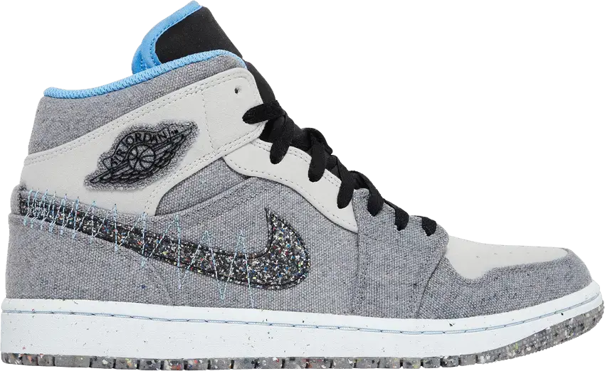  Jordan 1 Mid Crater Grey University Blue