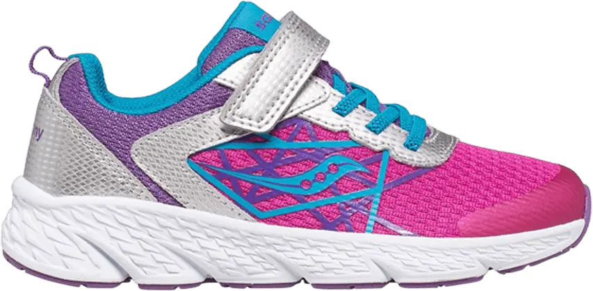  Saucony Wind A/C Big Kid &#039;Fuchsia Purple Teal&#039;