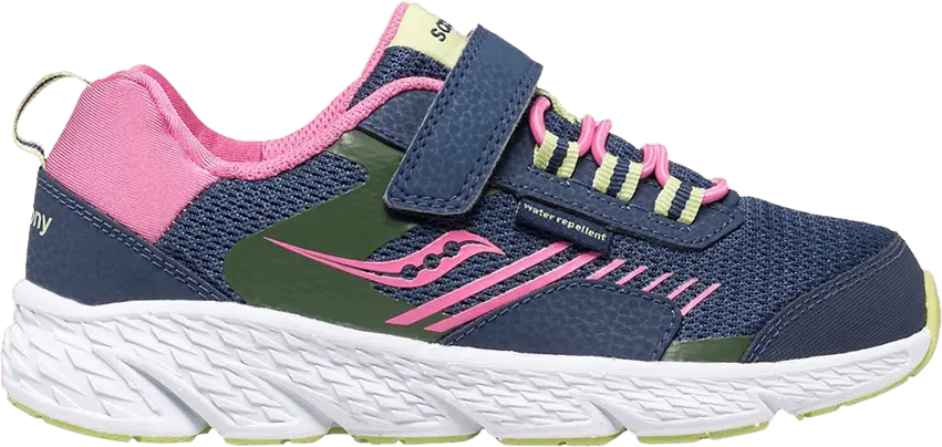  Saucony Wind Shield A/C Big Kid &#039;Navy Green Pink&#039;