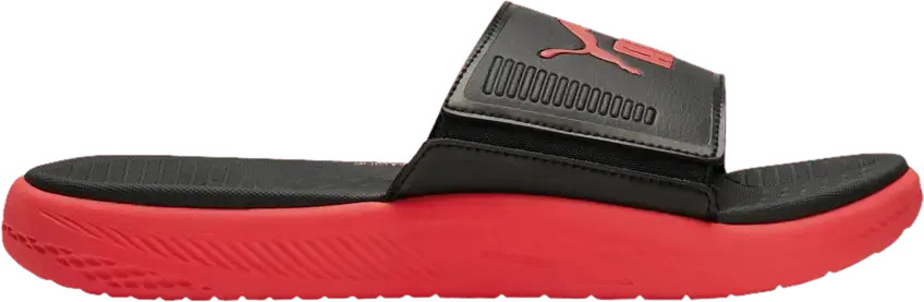  Puma Softride Slide &#039;Black High Risk Red&#039;