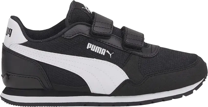  Puma ST Runner v3 Mesh V Little Kid &#039;Black White&#039;