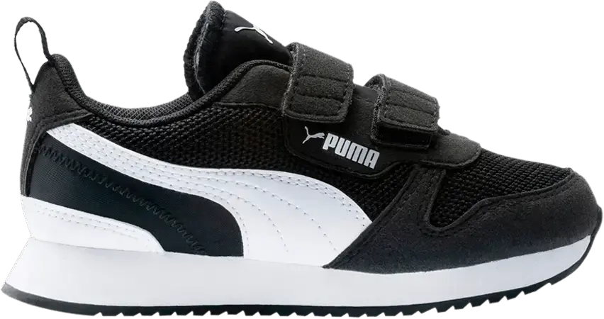  Puma R78 Little Kid &#039;Black White&#039;