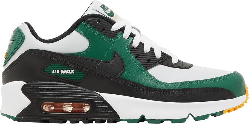  Nike Air Max 90 Leather Pure Platinum Gorge Green (GS)