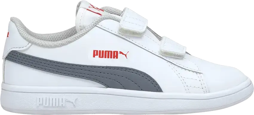  Puma Smash v2 Leather Little Kid &#039;White Flint Stone&#039;