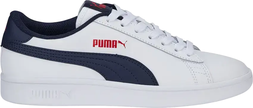  Puma Smash v2 Leather Big Kid &#039;White Peacoat&#039;