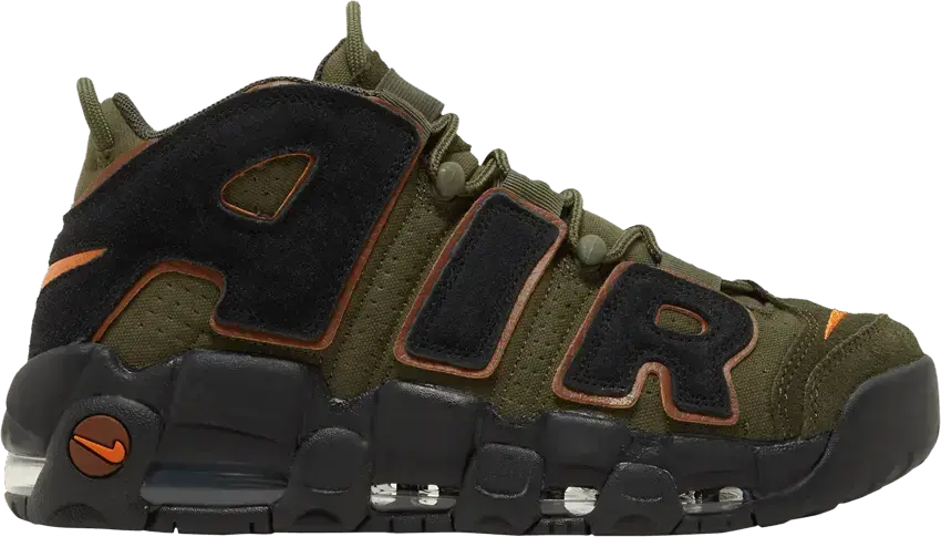  Nike Air More Uptempo 96 Cargo Khaki Alpha Orange