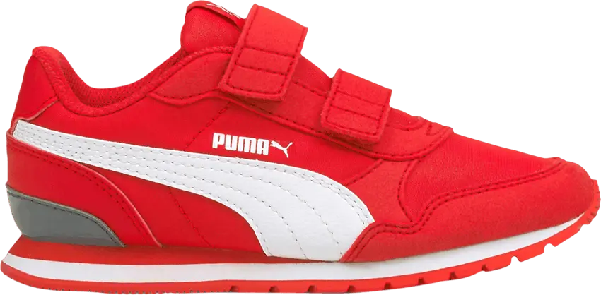  Puma ST Runner V2 Little Kid &#039;Poppy Red White&#039;