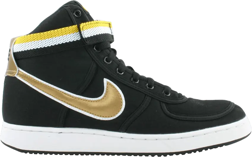  Nike Vandal High Supreme Black Metallic Gold Yellow Streak