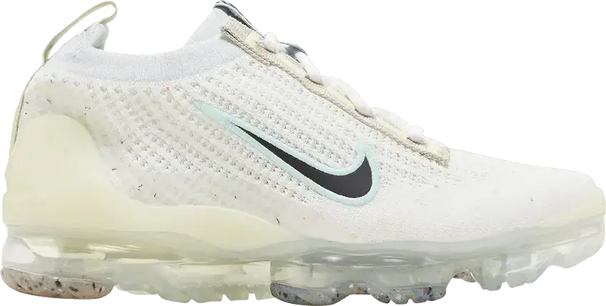  Nike Air VaporMax 2021 Flyknit GS &#039;Mismatched Swoosh - White&#039;