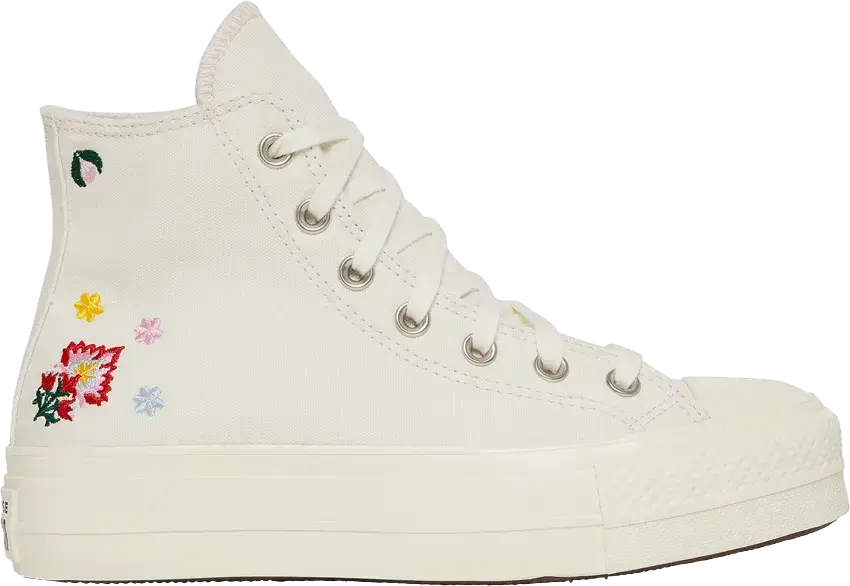  Converse Chuck Taylor All-Star Hi Lift Egret Floral Embroidery (Women&#039;s)