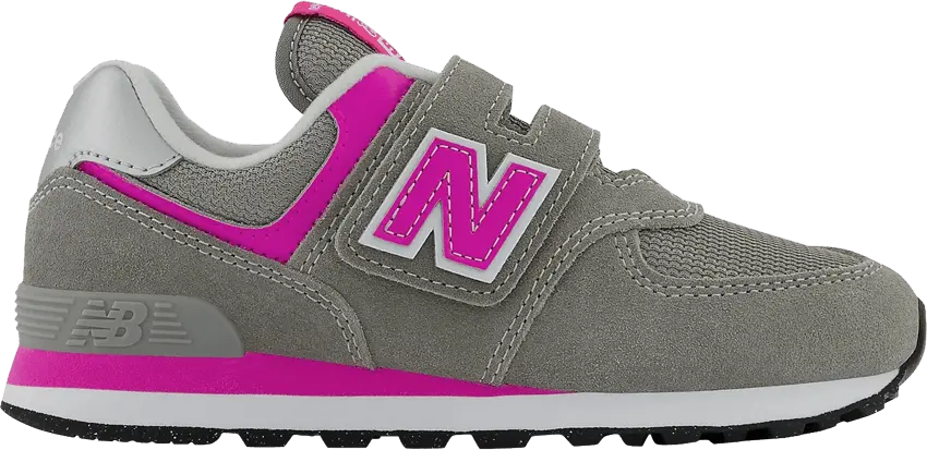  New Balance 574 Hook and Loop Little Kid Wide &#039;Core Pack - Grey Pink&#039;