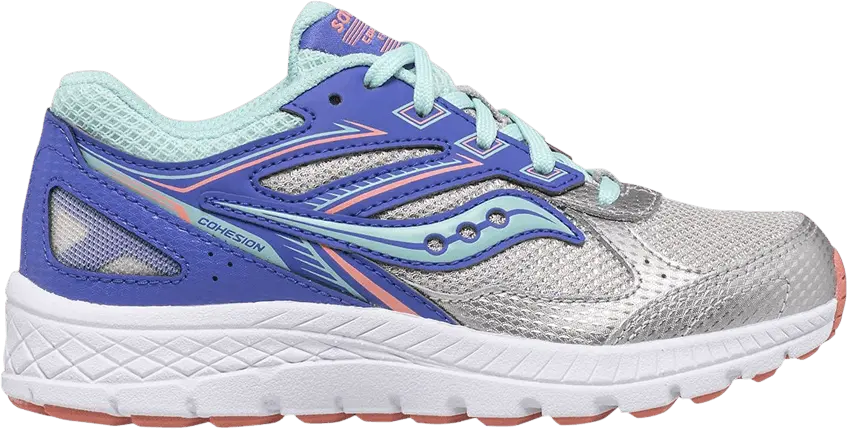 Saucony Cohesion 14 Lace Big Kid &#039;Silver Periwinkle&#039;