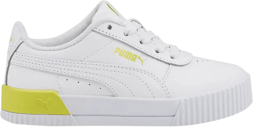  Puma Carina Little Kid &#039;White Lemon Sherbert&#039;