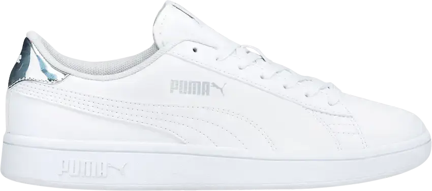  Puma Smash v2 Big Kid &#039;Mirror Metallic - White Silver&#039;