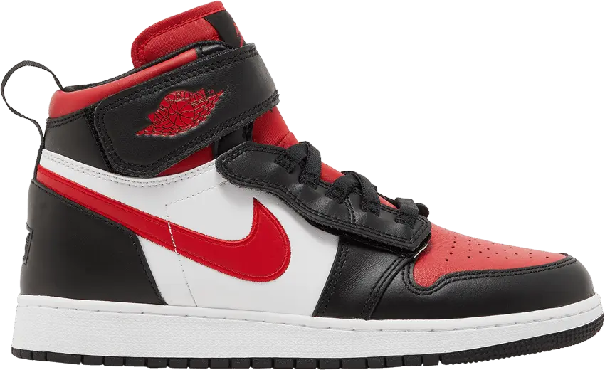  Jordan 1 High FlyEase Black White Fire Red (GS)