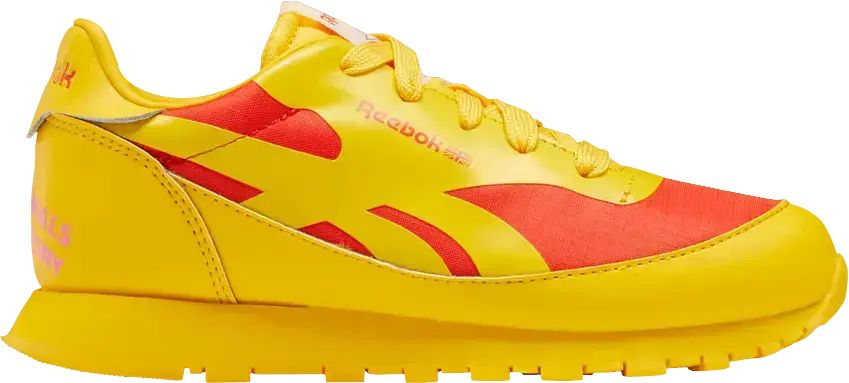  Reebok The Animals Observatory x Classic Leather Little Kid &#039;Always Yellow Racer Red&#039;