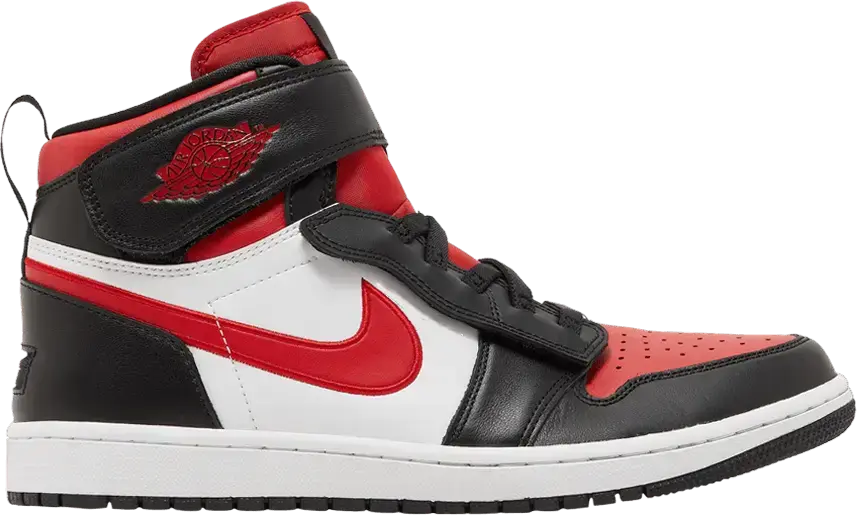  Jordan 1 High FlyEase Black White Fire Red