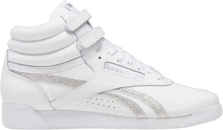  Reebok Wmns Freestyle High &#039;White Glitter&#039;