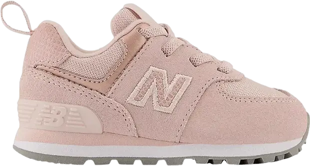  New Balance 574 Bungee Lace Toddler Wide &#039;Pink Haze White&#039;