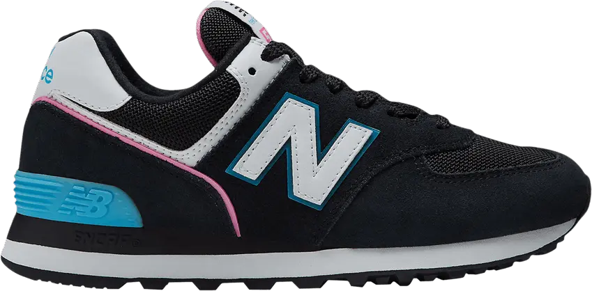  New Balance 574 Black Vibrant Sky Pink (Women&#039;s)