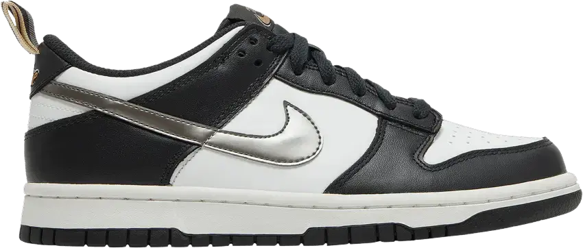  Nike Dunk Low Black White Metallic (GS)