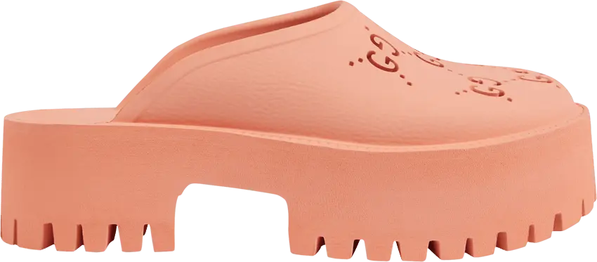  Gucci Wmns Platform Perforated G Sandal &#039;Peachy Chic&#039;