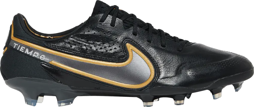  Nike Tiempo Legend 9 Elite FG Black Metallic Gold